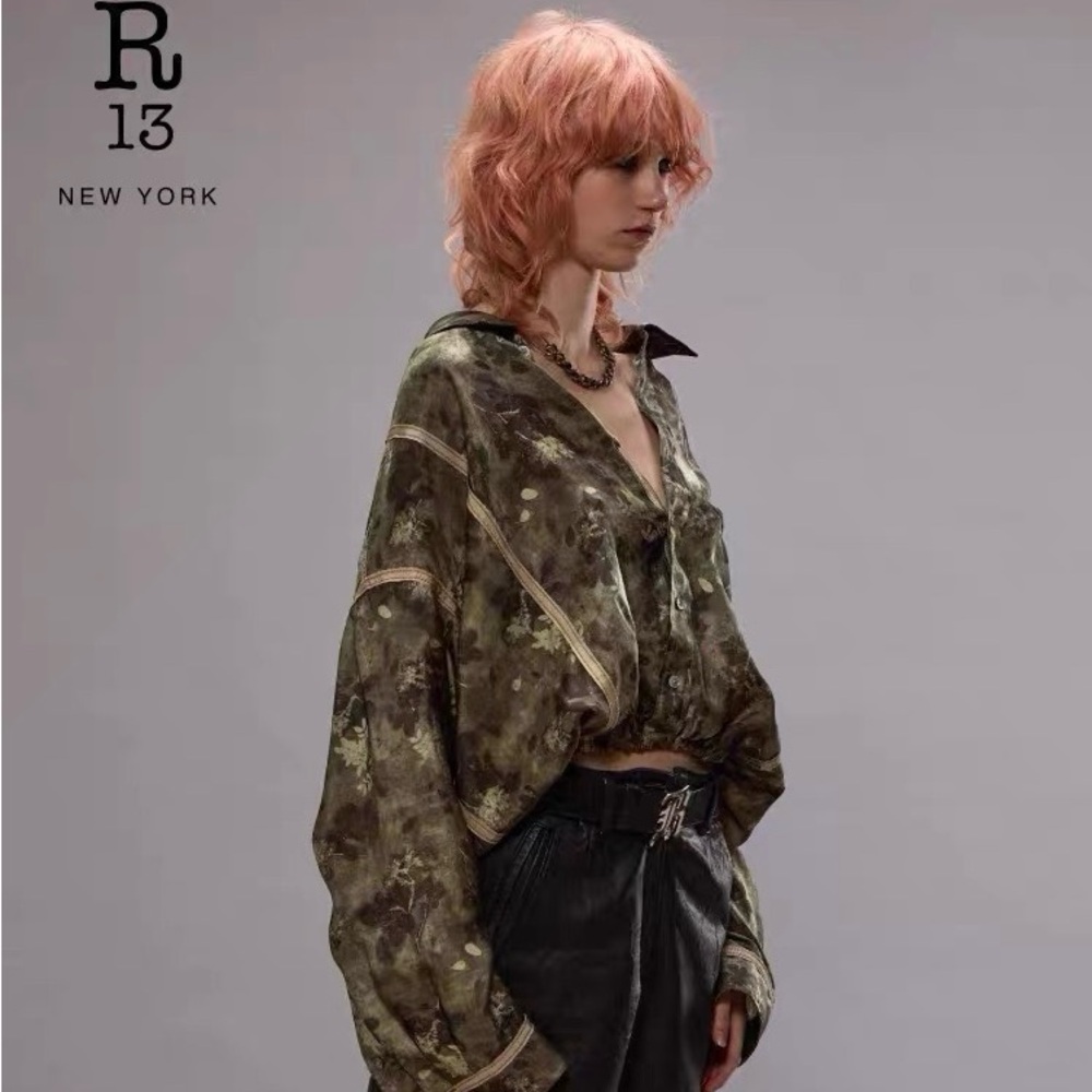 R13 Taped Crossover Bubble Shirt